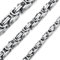 CASSIECA 3 Stück Kette Herren Königskette Silber Herren Edelstahl 4mm 6mm 8mm Breite Halskette Set Dicke Schwere Kette für Herren Länge 46cm