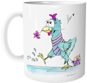 Tasse Kaffeetasse mit Huhn Henne Hühnchen - personalisierbar - Keramiktasse Hühnertasse Ostertasse Kindertasse - Geschenk zu Ostern - zAcheR-fineT