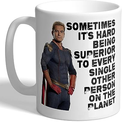 I Love Mugs - Homelander - It's Hard Being Superior to Every Person On The Planet - Villain Superhero Mug, Ceramic, 11fl.oz.