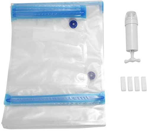 Dovhmoh Sous Vide Bags 20Pack Reusable Electric Vacuum Food Storage Save Sealer Cooker with 1 Hand Pump,3 Size Sealed Bag,4 Clip