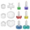 Jwogngls 6 Stück Silikonform Kerzenhalter, Pentagramm Gießform Kerzenhalter Runder Silikonform Kerzenhalter Silikonform Kerzenhalter Kerzen, Harz Epoxid Stabkerzenhalter Silikonform Für Weihnachten