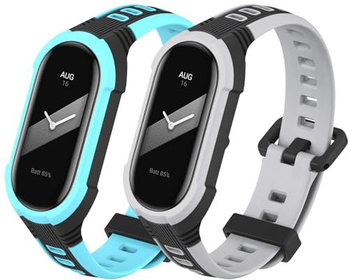 Xisair 2 Stück Ersatzband Kompatibel für Xiaomi Mi Band 8 Armband Silikon Fitness Ersatzbänder Xiaomi Smart Band 8 Verstellbaren Armband für Xiaomi Mi Band 8 Armbänder