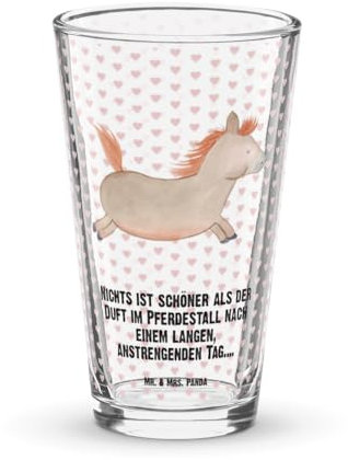 Mr. & Mrs. Panda Premium Trinkglas Pferd Springen - Geschenk, Cocktail Glas, Hoftiere, Pferdebesitzer, Landwirtin, Pferde, Landwirt, Stall,