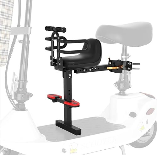 XIEEIX Fahrrad Kindersitz, Verstellbarer Stützstab Faltbarer Fahrrad Kindersitz, Kindersitz mit Geländerlehne, geeignet für Flache Elektrofahrräder, Hybridfahrräder und Skateboards