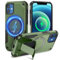 Tuvror Magnetic for iPhone 12 Case iPhone 12 Pro case with Stand. [Compatible with MagSafe] Built-in Kickstand. Rugged Protection Heavy Duty Shockproof Case for iPhone 12/iPhone 12 Pro. (Green)