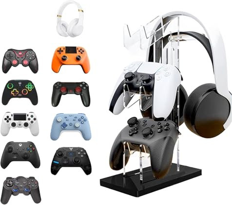 Erlsig Universal Game Controller Halter, Controller Halterung Ständer Zubehör für Xbox ONE Switch PS4, Schwarz