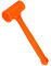 Juwaacoo 1 Piece 1.5 Pound Ceramic Tile Floor Furniture Installation, Shockproof Hammer, Rubber Mallet, Orange Inelastic Round Rubber Mallet Made of Metal and Plastic