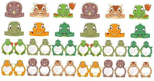 Ciieeo Dinosaurier Hut Party 2 Sätze Dinosaurier-geburtstagsmütze Hut Festivaldekorationen Dekorative Geburtstagsgläser Geburtstagshut Dino- Tierdekor Bilden Papier Kind Alles Zum Geburtstag