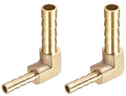 METALLIXITY En Forma de L Latón Barb Racor (6 mm x 4 mm) 2 Uds, Barb Reductor - para Combustible Aire Agua Petróleo Gas