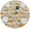 1 PC Sonnenblume, die runde Tischdecke mit Flanell-Rückenleiter-Plastikkante-Plastikabdecke wasserdichtes Tischtuch zum Essen 37-44 Zoll.