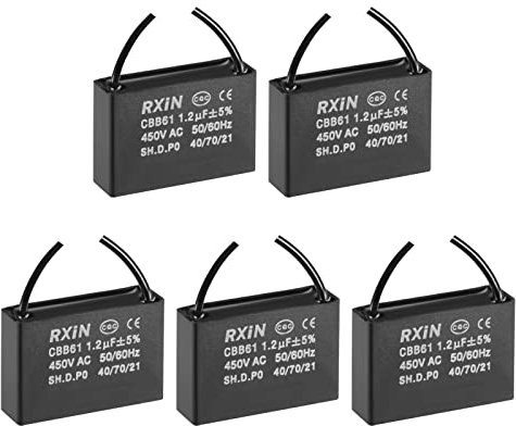 5 Stück Deckenventilator-Kondensator CBB61, metallisierter Polypropylen-Folienkondensator, ideal for Ventilatoren, Pumpen, Motoren, laufend