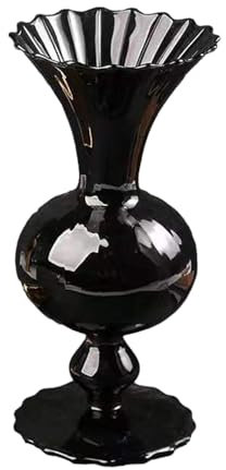 VTOBON Schwarze Glasvase Deko, Nordischen Stil Glasvase, Ins Style dekorative Vase für Hochzeiten Blumen Pflanzen Dekorieren Arrangements Büro oder Wohnzimmer Home Décor 8.7 Zoll