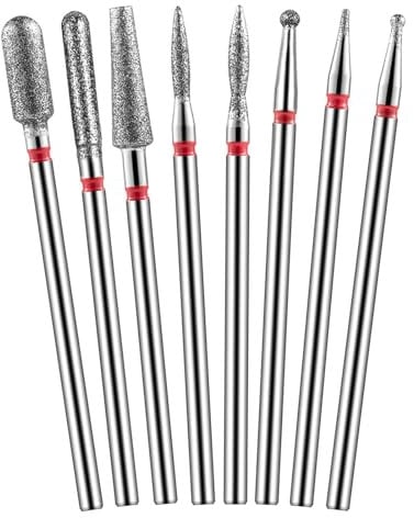 Nagelfräser Aufsätze Bits 8 Stück Fräser Bits Nägel für Nagelfräser Gelnägel Diamant Fräser Aufsätze Nagel Nail Drill Bit 3/32 Zoll