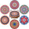 Lot de 6 dessous de verre de peinture diamant - Dessous de verre avec support - Pour travaux manuels, bricolage, mandala - Pour débutants, adultes et enfants (mandala)