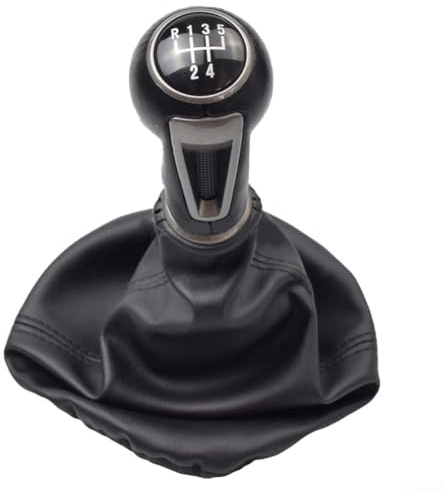 ReachMall Pomo de palanca de cambios de piel de 3.35 pulgadas, 5/6, pomo de palanca de cambios para Seat Ibiza IV (5 velocidades)