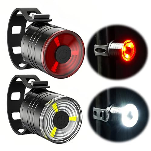 Bike Lights, Small Bicycle Lights Front and Rear with 3 Lighting Modes, Cycle Headlight Cycling Torch for Bike MTB