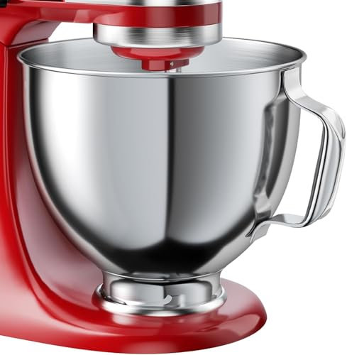 Yuehuamech Stainless Steel Mixing Bowls 4. 5-5 QT Tilt- Head Stand Mixer Mixing Bowl with Handle 5QT Mixer Bowls Compatible with Kitchen-Aid Mixer Multipurpose Kitchen Companion