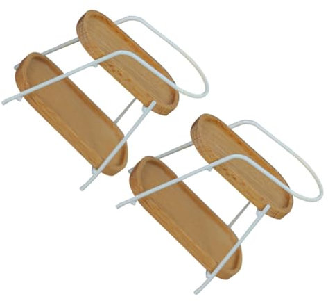 Abaodam Praktisches Miniatur-lagerregal 2 Stück Weißer Holzständer für Puppenhaus- Im Maßstab 1:12 Miniatur-