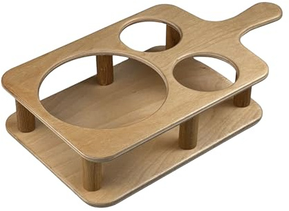 Eli Couchbar Snackbox Größe M Premium Qualität Snackbar, Snackschale und 2 Getränkehalter, Geschenk für Männer und Frauen, Couchbutler in versch. Farben • Größe M (Natur + Schutzlack)