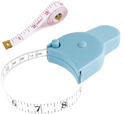 Senshuomy Doppelseitiges Maßband für Körper-Taille, 1 x Maßband für den Körper, Taschenmessgerät, einziehbar, für Körpernähen, Kleidung, Schneider, 150 cm (60 Zoll) (blau)