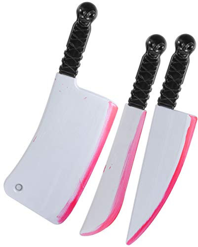 TOYANDONA 3pezzi Coltello Halloween Insanguinati in Pvc Accessori Per Feste Halloween Oggetti Per Decorazioni Domestiche