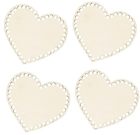 FONDOTIN 4stücke Holztaschenboden Stricken Häkeln Garn Lagerung Tasche Holz Basis DIY Zubehör Häkelholzboden Stricktaschenboden