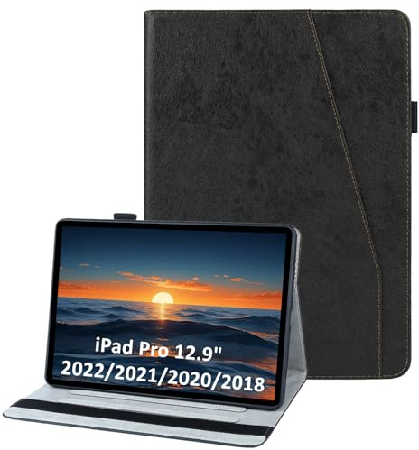 laddutoi Cover per iPad Pro 12.9 Pollici 2022/2021/2020/2018, Nero