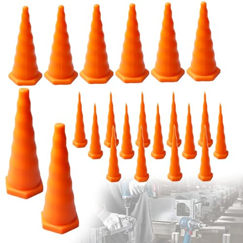 22 stycken hydraulikproppar, koniska gummiproppar, hydraulslangproppar, gummiproppar i silikonmaterial, oljebeständiga, orange för industriella applikationer, rörledningar oljeledningar