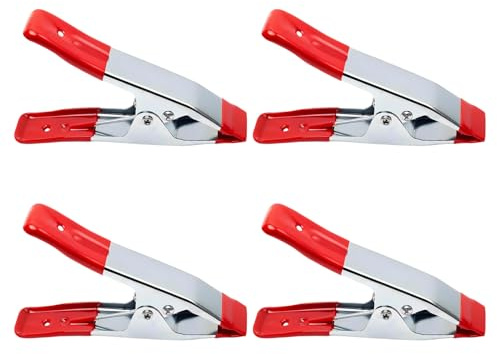 4 Pieces Metal Spring Clamps Heavy Duty for Woodwork 6 Inch, Large Market Stall Clips with Rubber Coated Tipped Grip, Heavy Duty Clips for Camping Tarpaulin Woodworking Crafts