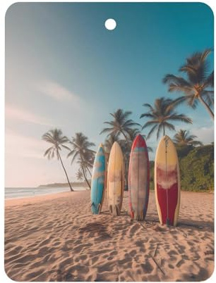 Surfboard Palm Tree Car Air Freshener Decorative Hanging Aromatherapy Tablets for Car Trucks Square