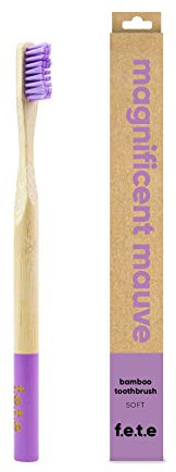 f.e.t.e | Magnificent Mauve Bamboo Toothbrush | Biodegradable & Compostable Handle | Recyclable Soft Bristles | Sustainable | Vegan