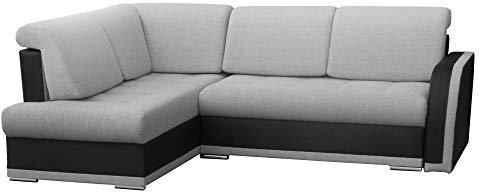 mb-moebel Ecksofa Sofa Eckcouch Couch mit Schlaffunktion und Bettkasten Ottomane L-Form Wohnlandschaft VERO II BIS (Ecksofa Links)
