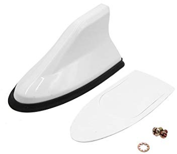 sourcingmap White Plastic Shark Fin Shape Truck Car Roof AM FM Radio Signal Antenna Aerial