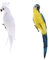 non-brand 2 Stücke Deko Ara Papagei Vogel Figur Vögelchen aus Künstliche Feder und Kunststoff Dekofigur Dekovögel