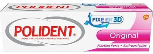 Polident Fixe en 3D Original Fixation Forte + Anti-Particules 40g (lot de 3)