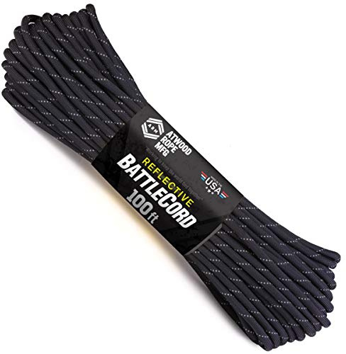Atwood Rope MFG BattleCord, 5.6mm, 2650lb Tensile Strength, Polyester, Heavy Duty, Black, 50ft