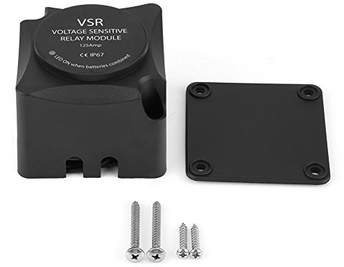 Batterie Trennrelais,Ladebooster 12V Zweitbatterie,Spannungsrelais,Spannungsempfindliches Relais (Vsr)/Automatisches Laderelais 125A Dual Battery Isolator (Vsr)