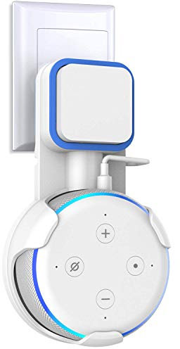 nulala Halterung Wandhalterung Ständer für Dot(3. Generation) Halterung Ständer mit integriertem Kabelmanagement für Smart Home Lautsprecher und Schlafzimmer, Keine Schrauben notwendig (Weiß)