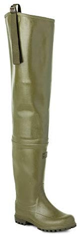 Stivale Pesca Tutta Coscia Uomo Tomaia Gomma Fodera Cotone Suola C.A. Gomma Verde Modello 095 (Numero 42)