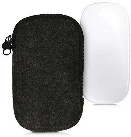 kwmobile Custodia in Feltro con Zip Compatibile con Apple Magic Mouse 1/2 - Astuccio Porta Mouse PC - Sacchetto con Cerniera - Borsa