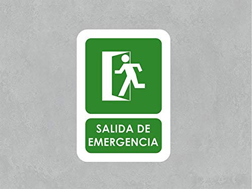 Oedim Pack 5 Señales de Salida de Emergencia | Medida 21x29,70cm | Señaletica en Material PVC 3 mm | Duradera y Económica