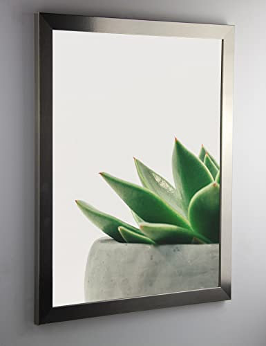 Bilderrahmen Diamond 40x50 cm Edelstahl Optik ideal für Diamond Painting mit 1mm klarem Kunstglas