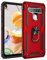 BestST Handyhülle für LG K61/LG Q61/LG Q630 + Displayschutz, Cover für LG K61/LG Q61/LG Q630 hülle, 360 Grad Drehbar Ringhalter Handytasche Case für LG K61/LG Q61/LG Q630 Handy Hüllen,Rot