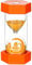 Sablier pour Enfants, 5 Minutes, en Plastique, Peut être utilisé pour la Salle de Jeux et Le brossage des Dents (Orange)