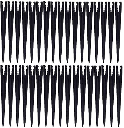 XAVSWRDE 100 Piezas Estacas para Riego por Goteo de 1/4 Pulgadas Soportes de Riego por Riego de Plástico con Agujeros de 4 Tamaños Piquetas para Riego por Goteo Adecuado a Manguera de 3, 4, 5 y 7 mm