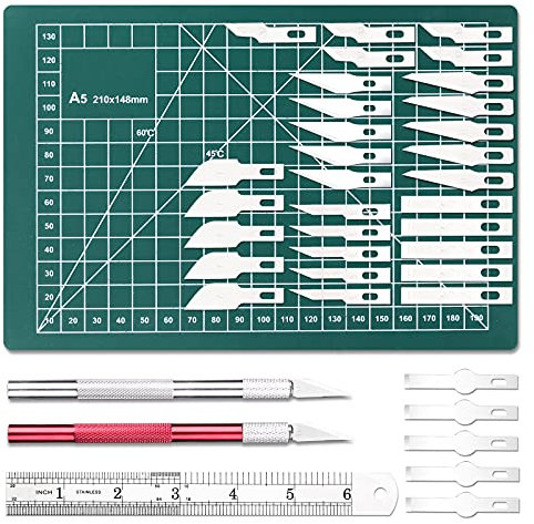 39 Stück Schnitzmesser Skalpell Skulptur Precision Craft Hobby Messer Set Cuttermesser Skalpell Craft Knife Craft Tool Art Work，Für Cameos，Beschriftung DIY Art Work Cutting Basteln Bastel