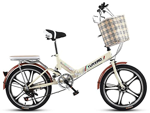 20 Zoll Faltrad, Faltrad 6-Gang Kettenschaltung Mit Gepäckträger, Vollgefedertes Mountainbike Rennrad A,20 in