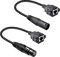 GELRHONR 1 par de cable adaptador XLR de 3 pines a RJ45 hembra, XLR macho a conector de red RJ45 Cable de extensión Utilice Ethernet Cat5 para controlador DMX-CON Series-1.1Ft