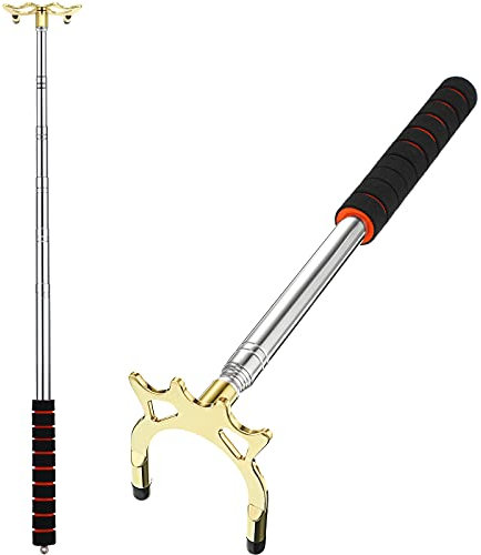 Skylety Versenkbare Pool Billard Queue Stick Brücke mit Abnehmbarem Messing Brücken Kopf, Billard Pool Queue Zubehör für Billard Tisch (Hoher Brücken Kopf)