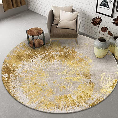 Klassische runde Bereich Teppiche für Wohnzimmer Schlafzimmer Gold Kurzhaufen Große Teppich 80 cm 100 cm 120 cm 140 cm 160cm 180 cm 200 cm Computerstuhl Matten Yoga Pads ( Size : Durchmesser 140cm )